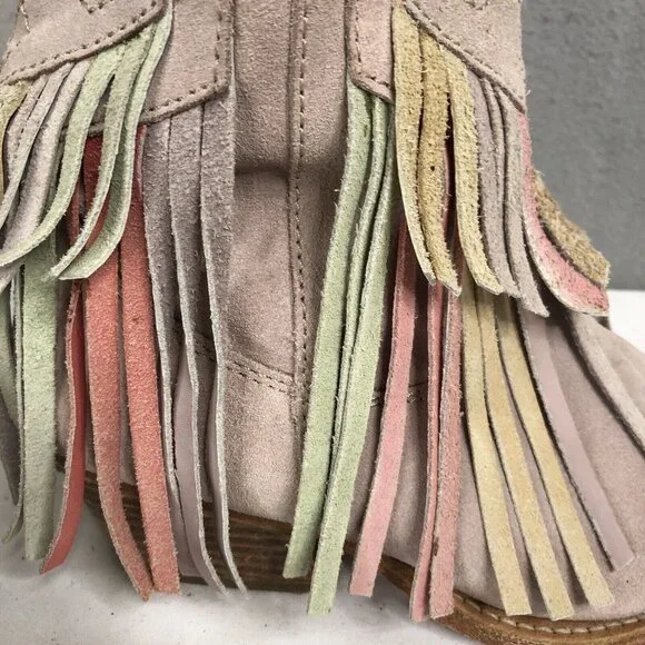 Free People Boots Womens 8 US 38 EU Lawless Fringe Pastel Western Boho Rodeo - Picture 9 of 16